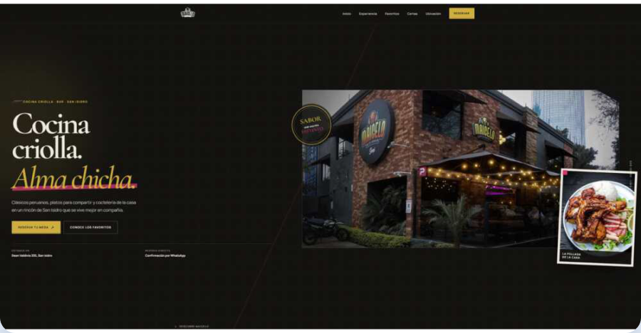Captura de la web publicada de Maicelo en computadora